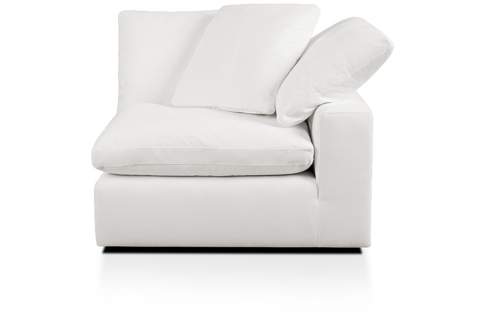 Nixon White Fabric Corner Chair